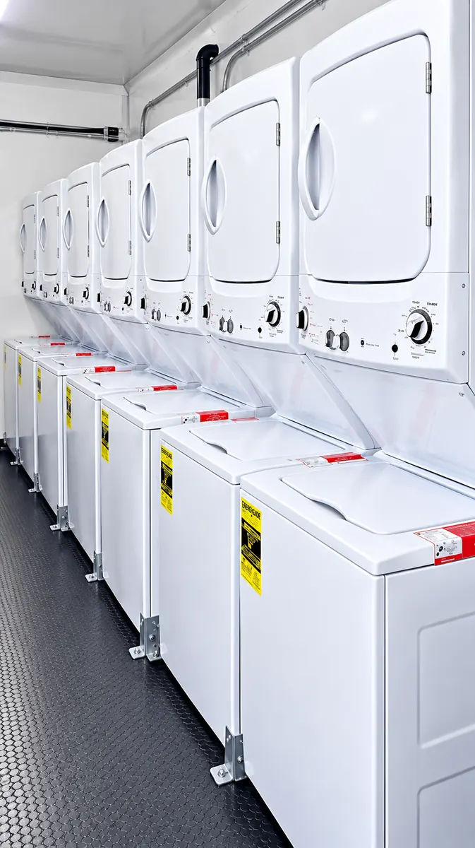 24ft mobile laundry trailer washer dryer interior