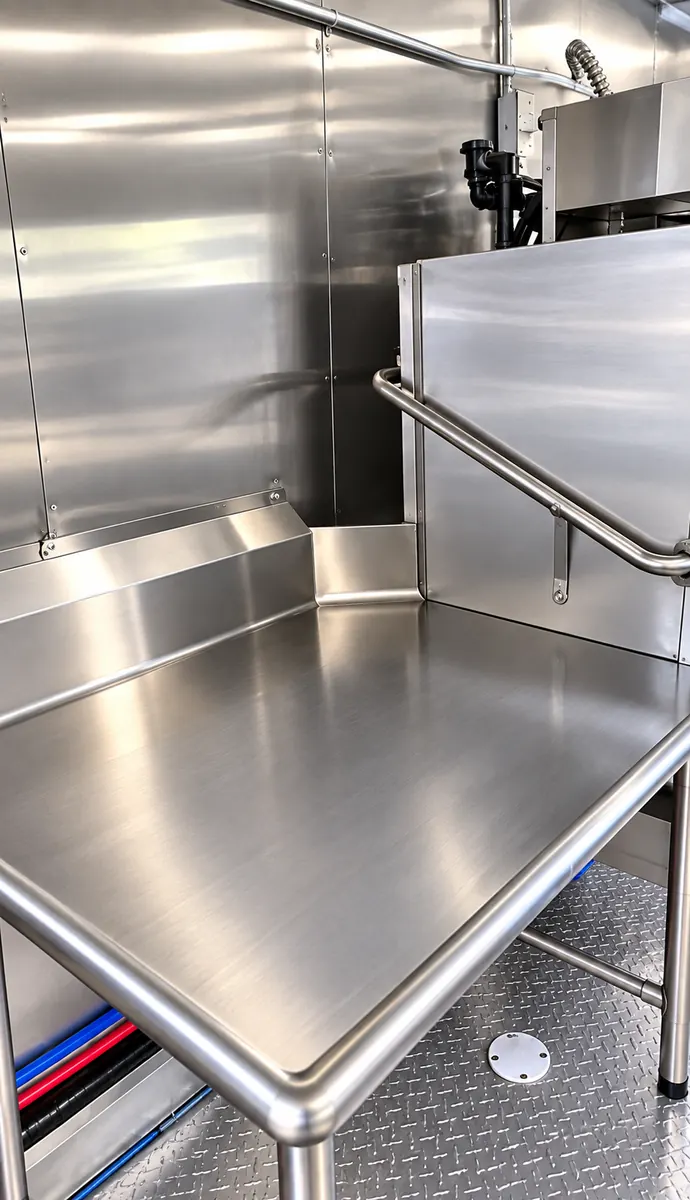 dish trailer stainless steel work table